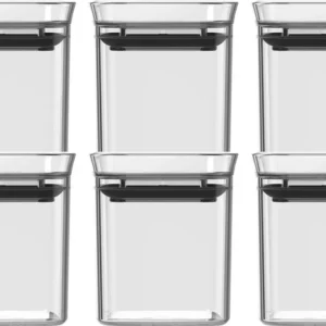 Set de 6 Recipientes Herméticos Transparentes para Cocina y Despensa 150 Ml