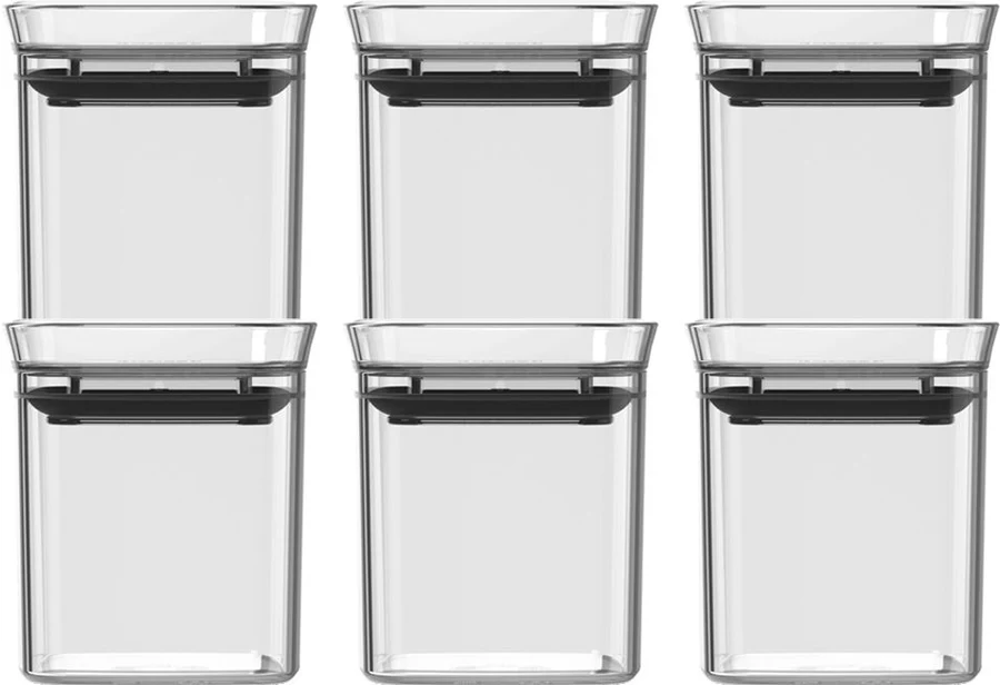 Set de 6 Recipientes Herméticos Transparentes para Cocina y Despensa 150 Ml