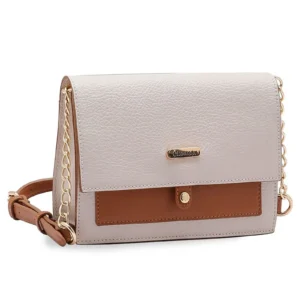 Cartera Bandolera Chenson para Mujer Nude con Bolsillo Marrón y Cadena
