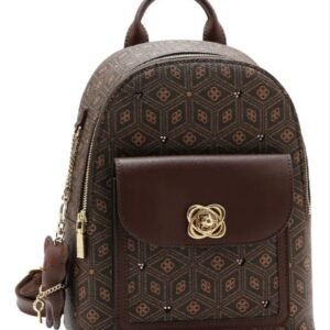 Mochila Urbana de Vestir Chenson para Mujer Marrón Monograma con Broche Flor