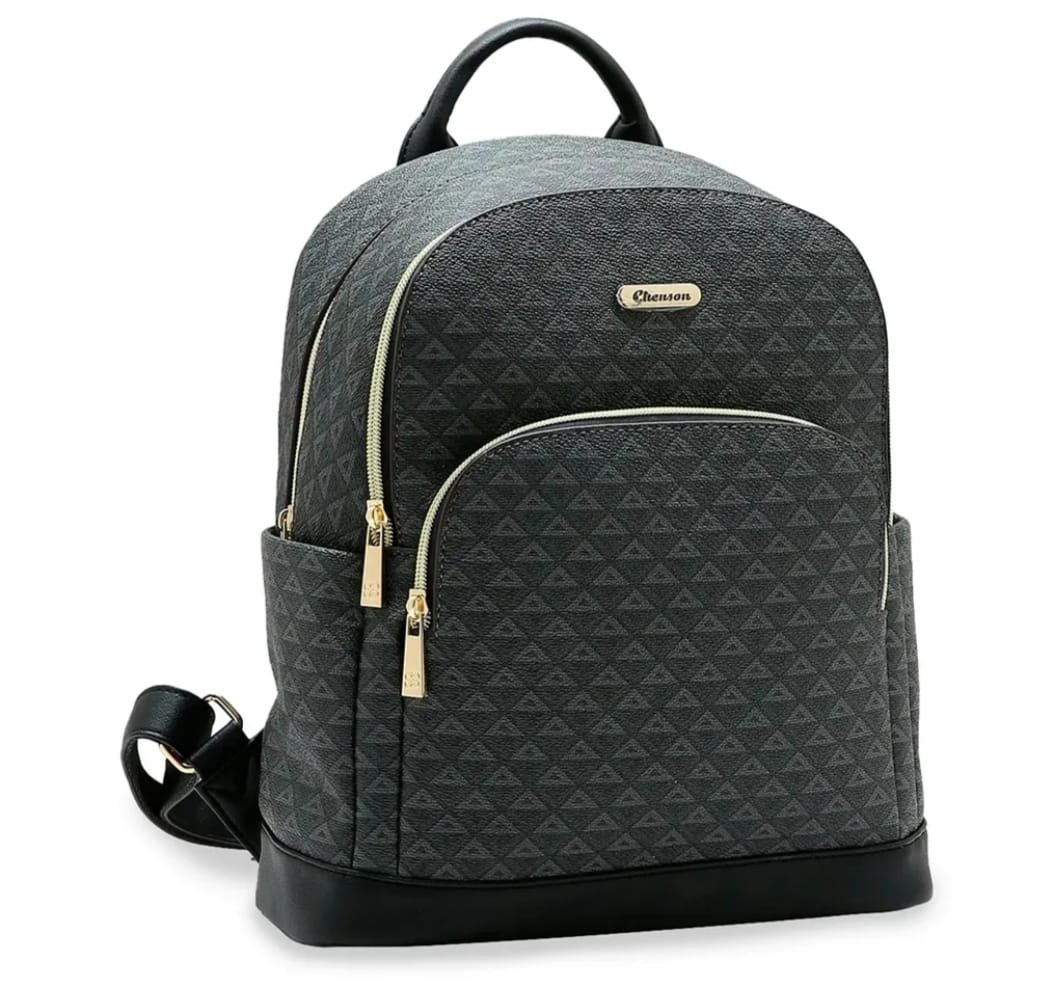 Mochila Urbana de Vestir Chenson para Mujer Negra con Monograma